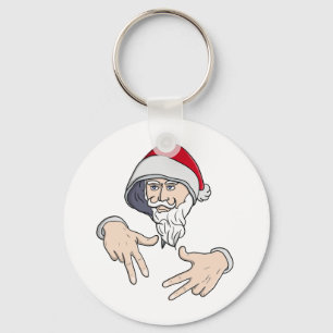 Cool Gangsta Hip Hop Hand Rap Santa Claus Key Ring