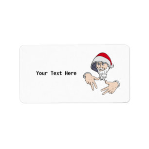 Cool Gangsta Hip Hop Hand Rap Santa Claus Label
