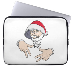 Cool Gangsta Hip Hop Hand Rap Santa Claus Laptop Sleeve