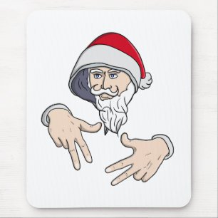 Cool Gangsta Hip Hop Hand Rap Santa Claus Mouse Pad