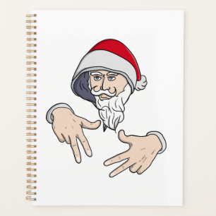 Cool Gangsta Hip Hop Hand Rap Santa Claus Planner