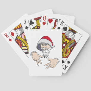 Cool Gangsta Hip Hop Hand Rap Santa Claus Playing Cards
