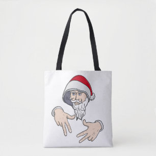Cool Gangsta Hip Hop Hand Rap Santa Claus Tote Bag