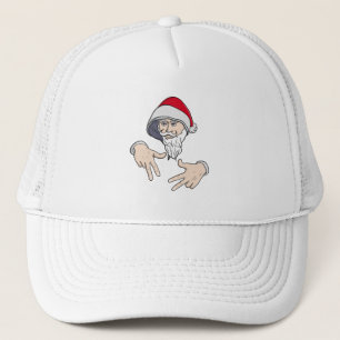 Cool Gangsta Hip Hop Hand Rap Santa Claus Trucker Hat