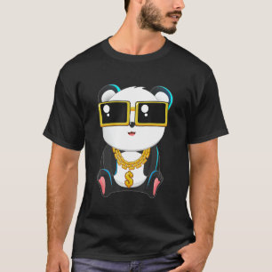 Cool Gangsta Panda Bear Bling Bling Hip Hop Music T-Shirt