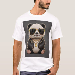 Cool, Gangsta Panda Wearing A Golden Chain T-Shirt