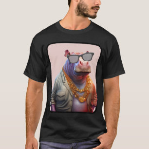 Cool Gangster Hippo Sunglasses T-Shirt