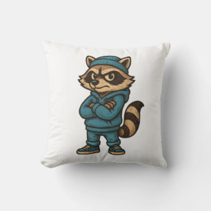 Cool Gangster Raccoon - Urban Streetwear Animal Ho Cushion