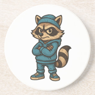 Cool Gangster Racoon - Urban Streetwear Animal Ho Coaster