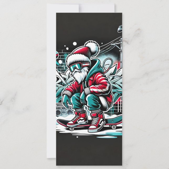 Cool Gangster Santa Graffiti Christmas Card (Front)