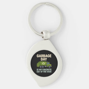 Cool Garbage Truck Art for Men Women Kids Garbage Key Ring