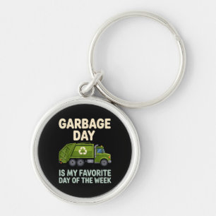 Cool Garbage Truck Art for Men Women Kids Garbage Key Ring