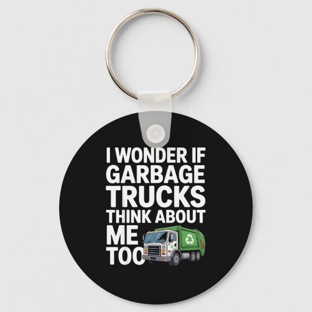 Cool Garbage Truck Design For Men Women Trash Garb Key Ring (Front)