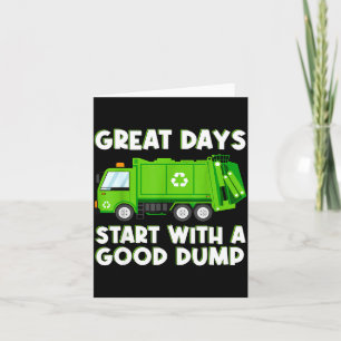Cool Garbage Truck Good Dump Truck Men Kids Boys T Card