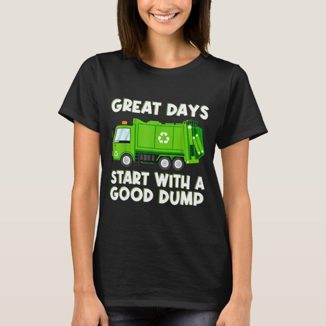 Cool Garbage Truck Good Dump Truck Men Kids Boys T T-Shirt (Front)