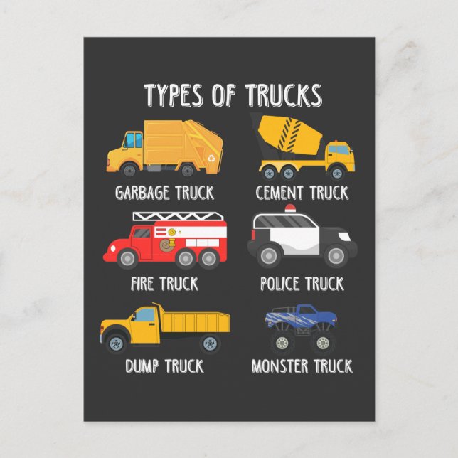 Cool Garbage Truck Kids Trash Recycling Driver Postcard (Front)