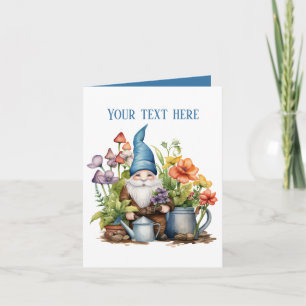 Cool gardening gnome add message card