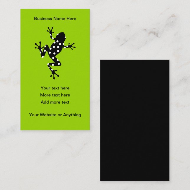 Cool Gecko Frog Nature Theme Business Card (Front/Back)
