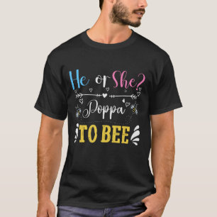 Cool gender reveal poppa bee word art T-Shirt