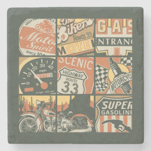 Cool Generic 9-Frame Motorcycle Stone Coaster