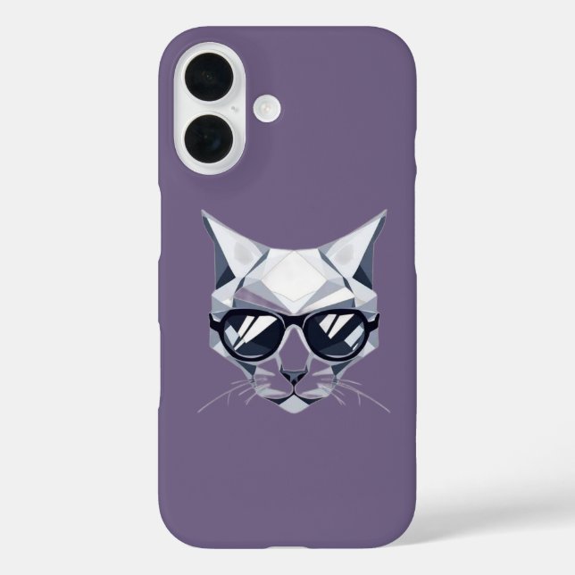 Cool Geometric Cat iPhone Case - Barely There Styl (Back)