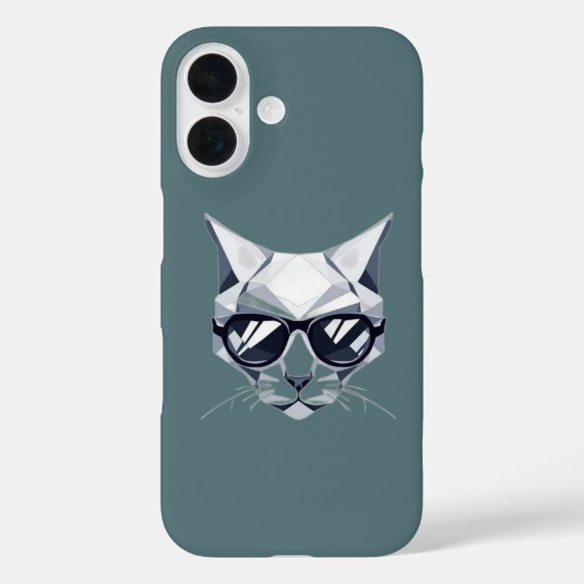 Cool Geometric Cat iPhone Case - Barely There Styl (Back)