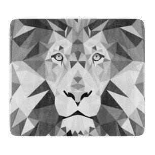 Cool Geometric Lion Head Cutting Board