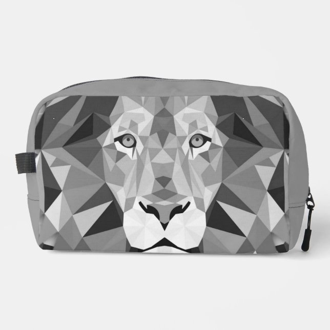 Cool Geometric Lion Head Dopp Kit (Front)