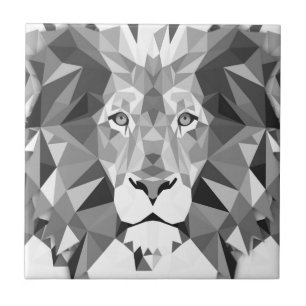 Cool Geometric Lion Head Tile