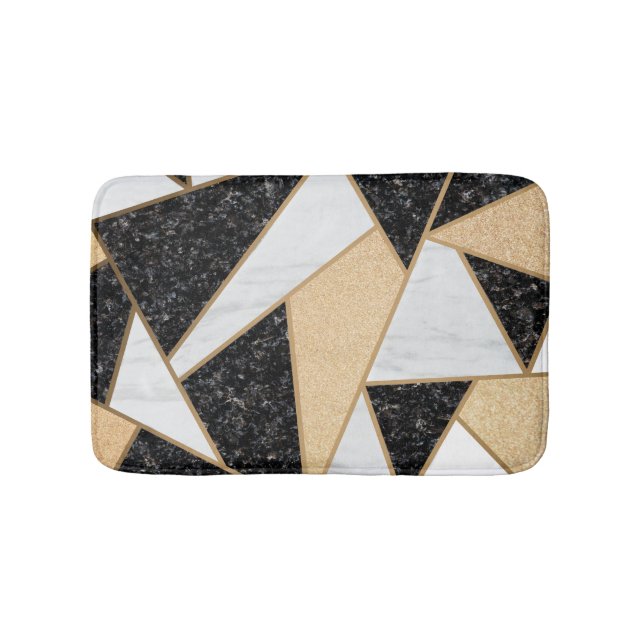 Cool Geometric Marble Bath Mat (Front)