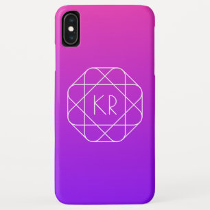 Cool Geometric Monogram   Magenta Purple Violet iPhone XS Max Case