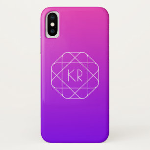 Cool Geometric Monogram   Magenta Purple Violet iPhone X Case