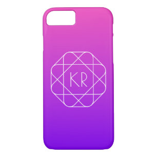 Cool Geometric Monogram   Magenta Purple Violet iPhone 8/7 Case