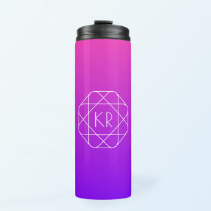 Cool Geometric Monogram   Magenta Purple Violet Thermal Tumbler