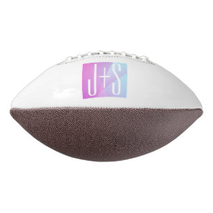 Cool Geometric Pink & Purple   Couples Initials Football