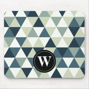 Cool Geometric Triangles, Custom Monogram DCSA38 Mouse Pad