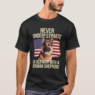 Cool German Shepherd Design for Men Grandpa Dog Lo T-Shirt