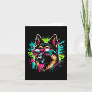 Cool German Shepherd Dog Graffiti Art Style Christ Card