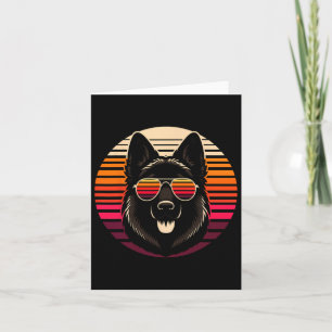 Cool German Shepherd Dog Retro Sunset Art Style Ch Card