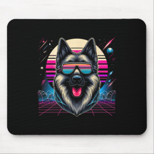 Cool German Shepherd Dog Retrofuturism Art Style C Mouse Pad