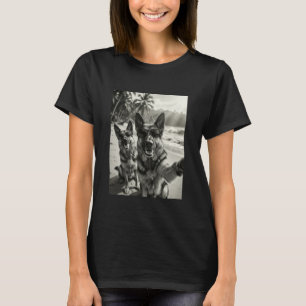 Cool German Shepherd Funny Dog Selfie Beach Sungla T-Shirt