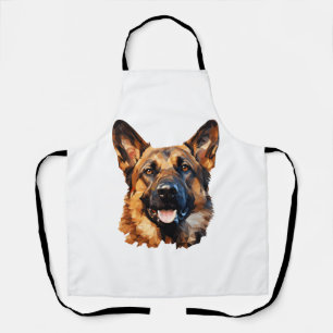 Cool German Shepherd in polygon style Classic T-Sh Apron