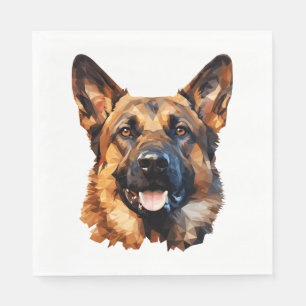 Cool German Shepherd in polygon style Classic T-Sh Napkin