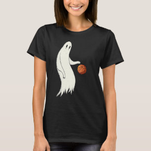 Cool Ghost Dribbling Basketball   Halloween Basket T-Shirt
