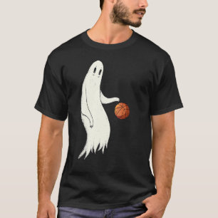 Cool Ghost Dribbling Basketball   Halloween Basket T-Shirt
