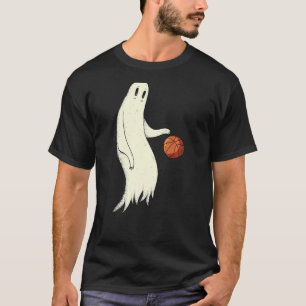 Cool Ghost Dribbling Basketball Halloween Basketb T-Shirt