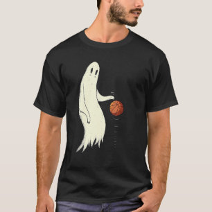 Cool Ghost Dribbling Basketball Halloween Basketb T-Shirt