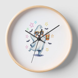 Cool Ghost Halloween Vibes Clock