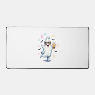 Cool Ghost Halloween Vibes Desk Mat