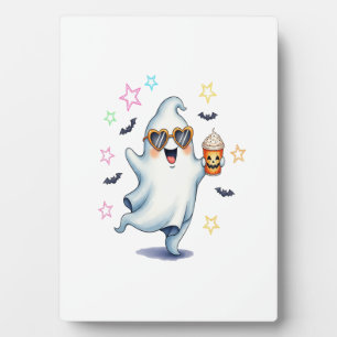 Cool Ghost Halloween Vibes Plaque